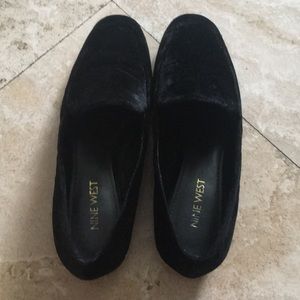 Nine west xalan velour flats black 6